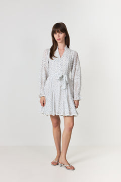 Birgitte Print Flower Dress - Off White