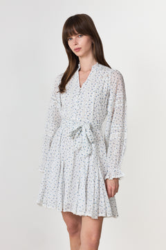 Birgitte Print Flower Dress - Off White