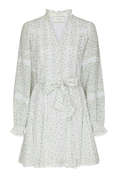 Birgitte Print Flower Dress - Off White