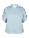 Anelle Heavy Sateen Blouse - Light Blue