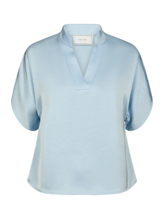 Anelle Heavy Sateen Blouse - Light Blue