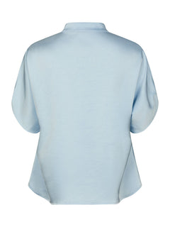 Anelle Heavy Sateen Blouse - Light Blue