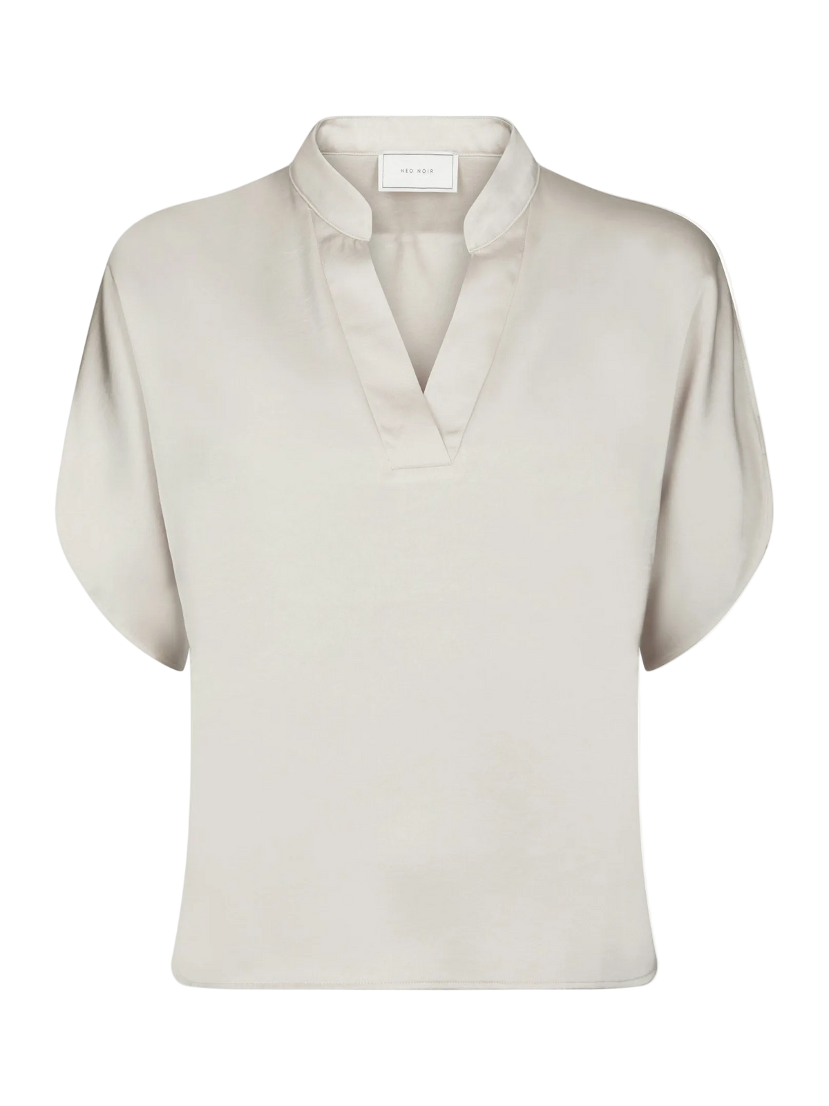 Anelle Heavy Sateen Blouse - Pearl