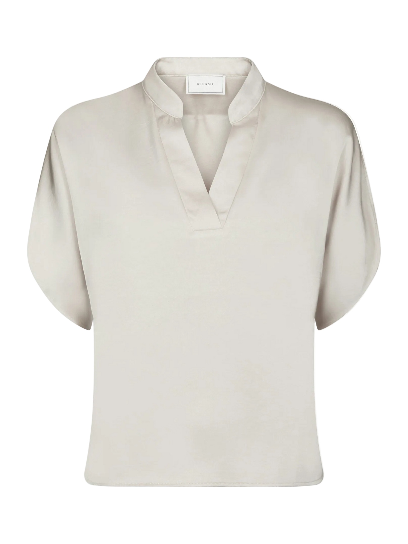 Anelle Heavy Sateen Blouse - Pearl