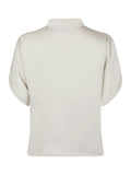 Anelle Heavy Sateen Blouse - Pearl