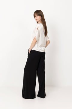 Anelle Heavy Sateen Blouse - Pearl