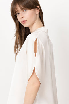 Anelle Heavy Sateen Blouse - Pearl