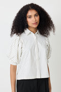 Etta Slim Stripe Shirt - Off White