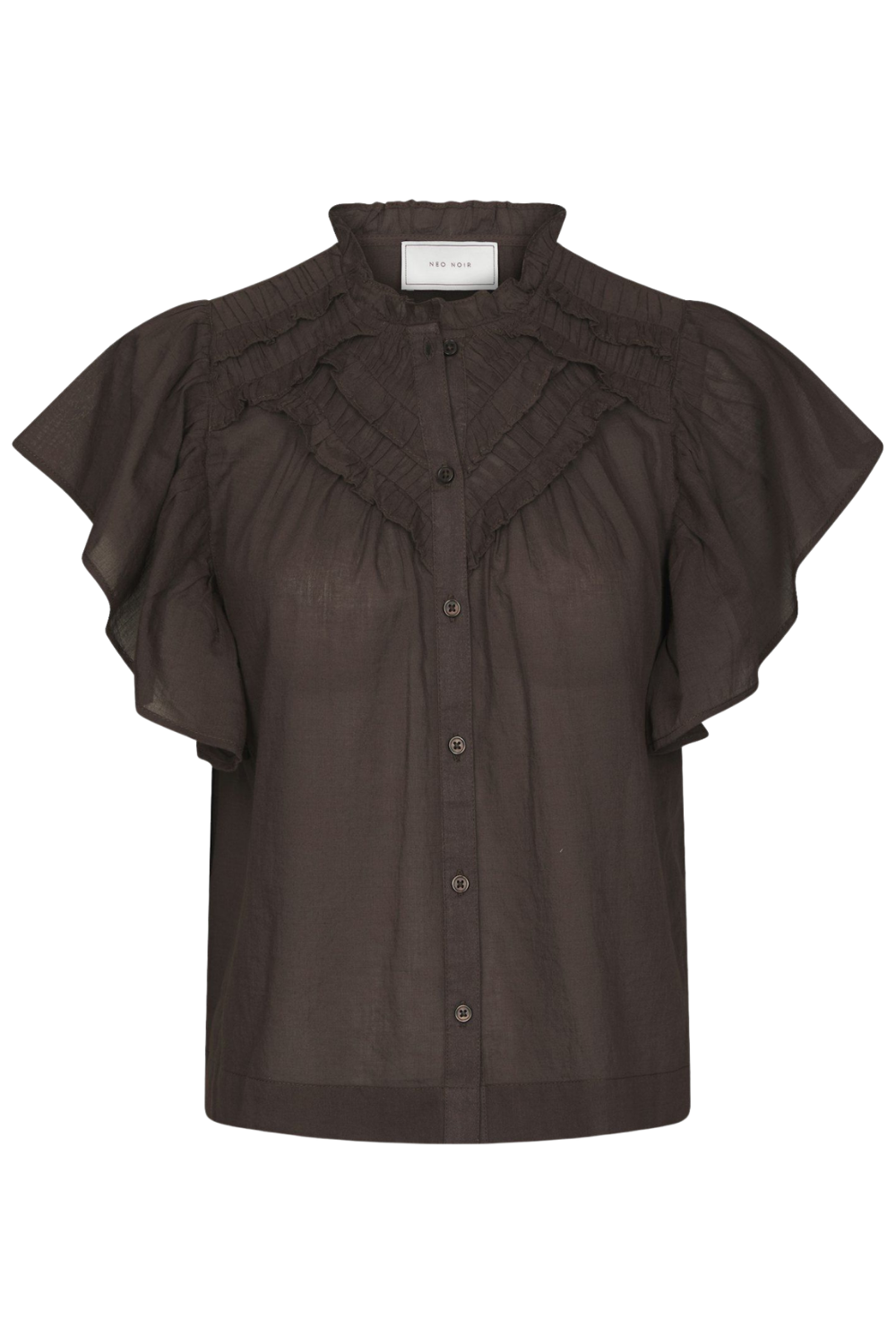 Vinsa S Voile Top - Dark Brown
