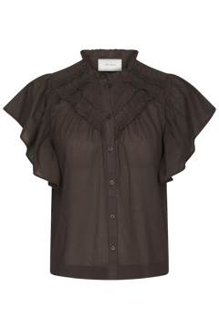 Vinsa S Voile Top - Dark Brown
