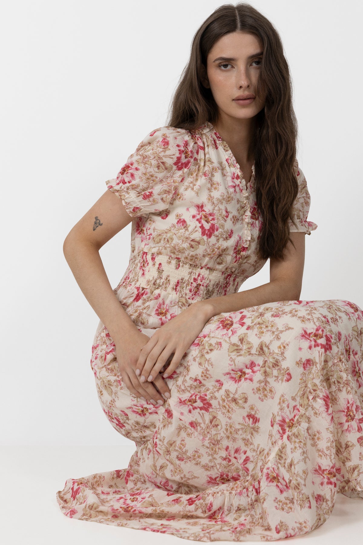 Kanza Flower Rose Dress - Rose