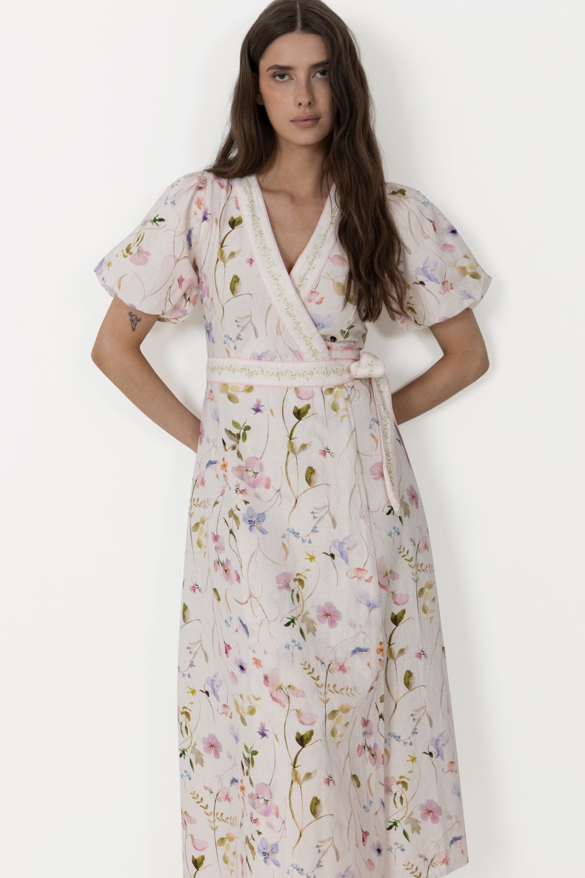 Clarine Flower Dress - Off White