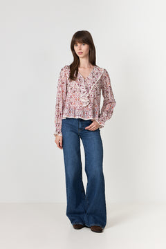 Ajda Paisley Dance Blouse - Rose