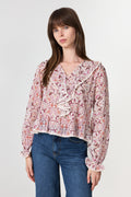 Ajda Paisley Dance Blouse - Rose