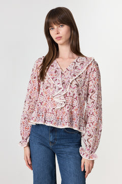 Ajda Paisley Dance Blouse - Rose