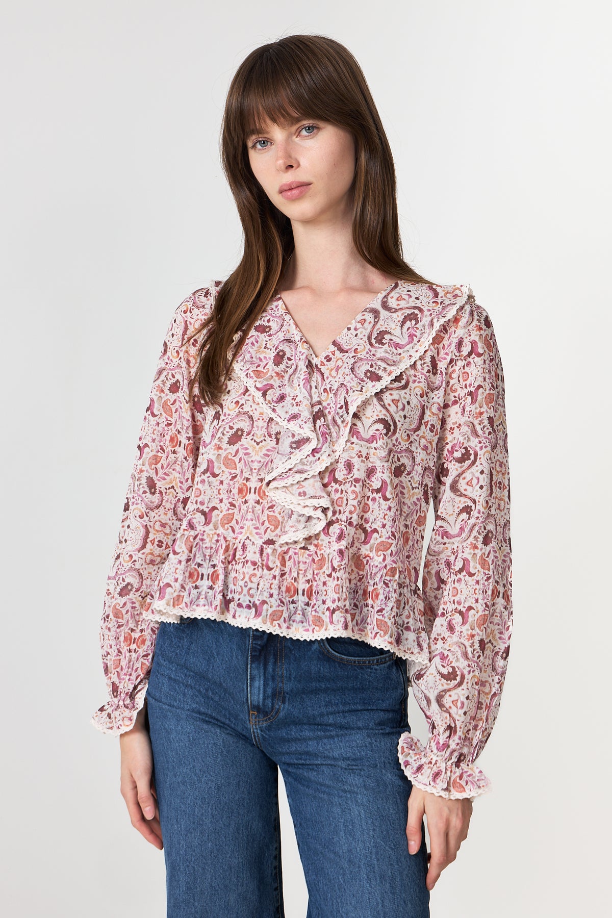 Ajda Paisley Dance Blouse - Rose