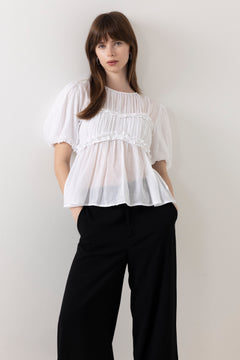 Kiril S Voile Blouse - White
