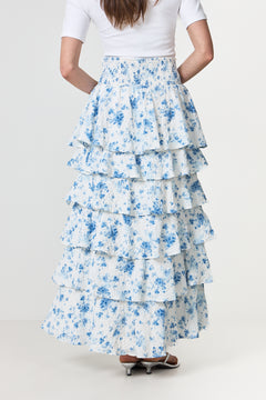 Morris Fleur Skirt - Blue Floral