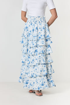 Morris Fleur Skirt - Blue Floral