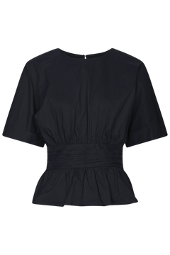 Annegret Poplin Blouse - Navy