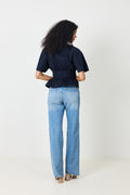 Annegret Poplin Blouse - Navy