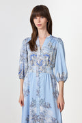 Stellar Artist Paisley Dress - Light Blue