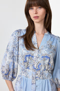 Stellar Artist Paisley Dress - Light Blue