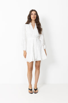Monnie Embroidery Dress - White