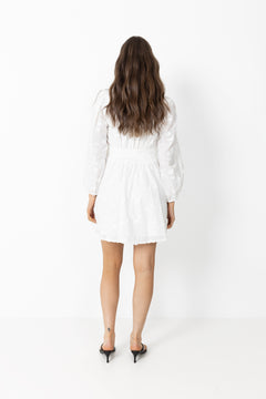 Monnie Embroidery Dress - White