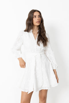 Monnie Embroidery Dress - White