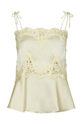Kaela Heavy Sateen Lace Top - Light Yellow
