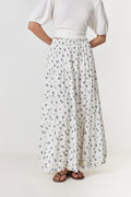 Asta Small Blossom Skirt - White Blue