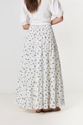 Asta Small Blossom Skirt - White Blue