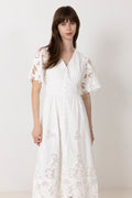 Lunette Emb Dress - White