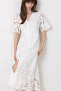 Lunette Emb Dress - White