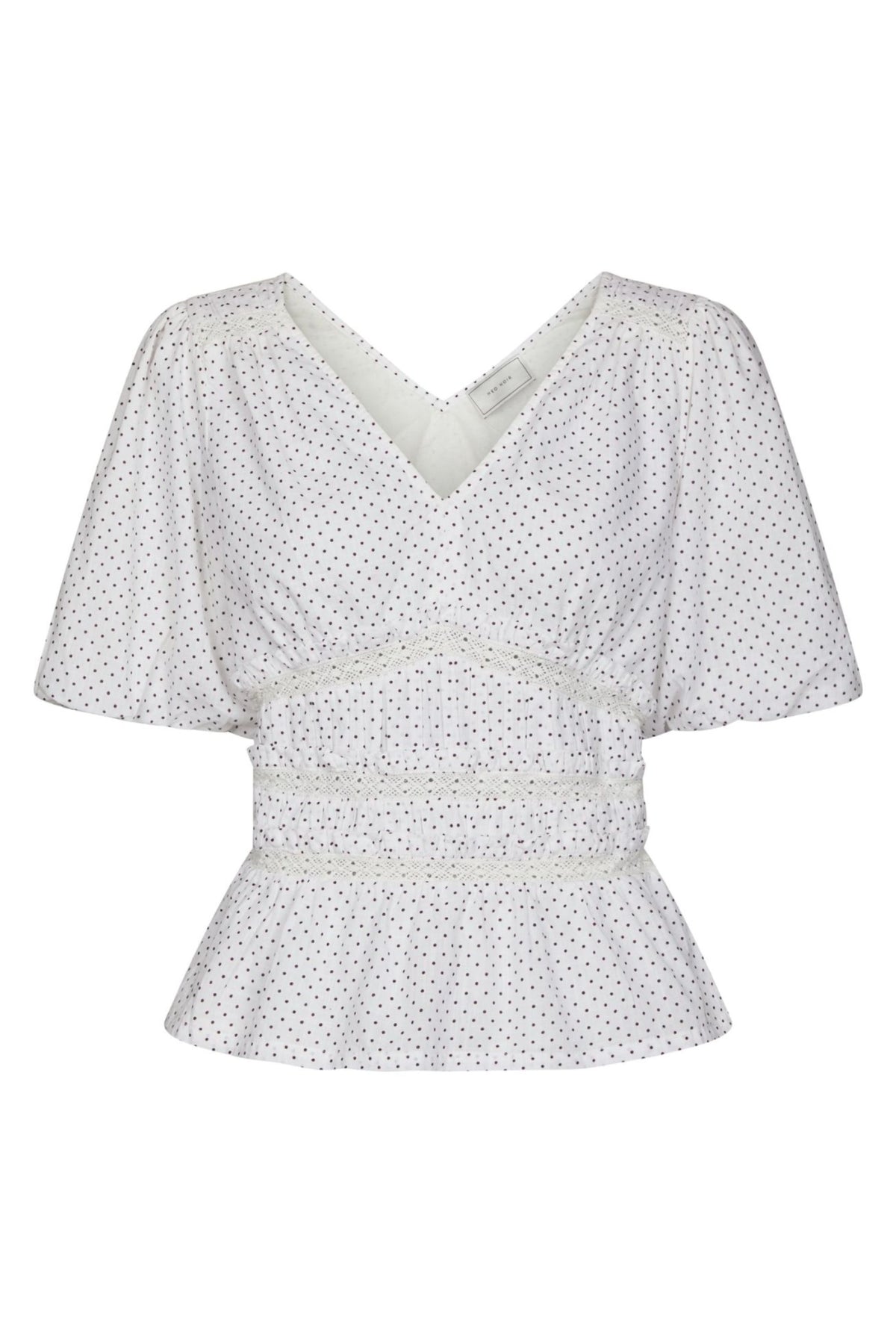 Sapura Mini Dot Blouse - White
