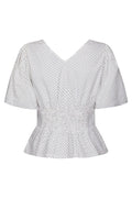 Sapura Mini Dot Blouse - White