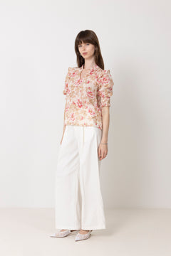 Davina Flower Rose Blouse - Rose