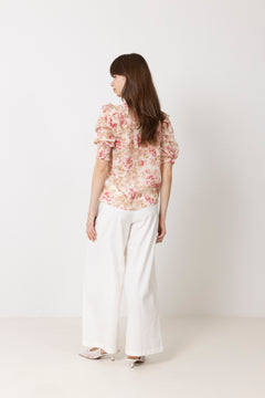 Davina Flower Rose Blouse - Rose