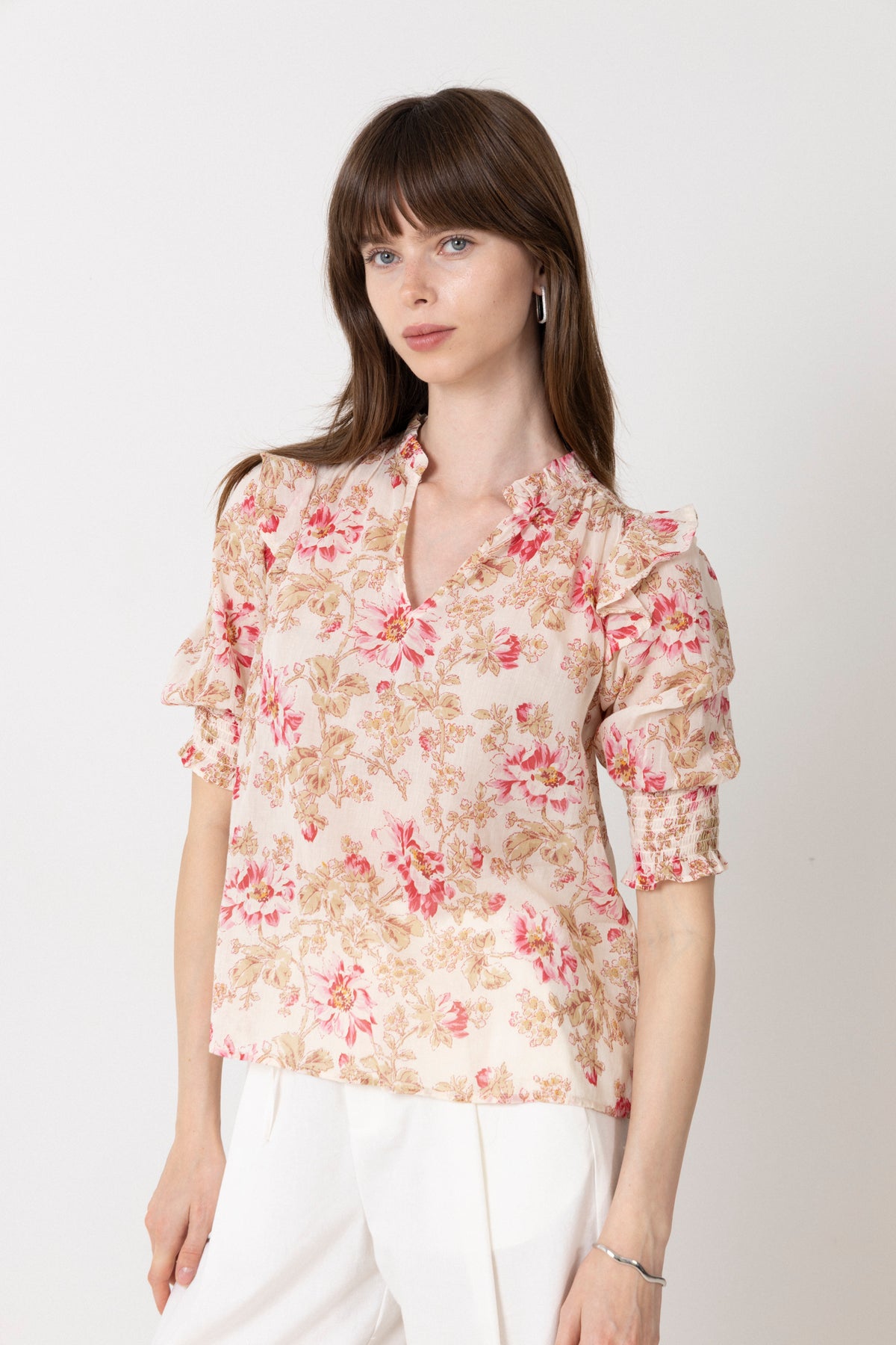Davina Flower Rose Blouse - Rose