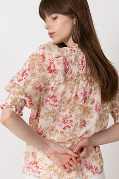 Davina Flower Rose Blouse - Rose