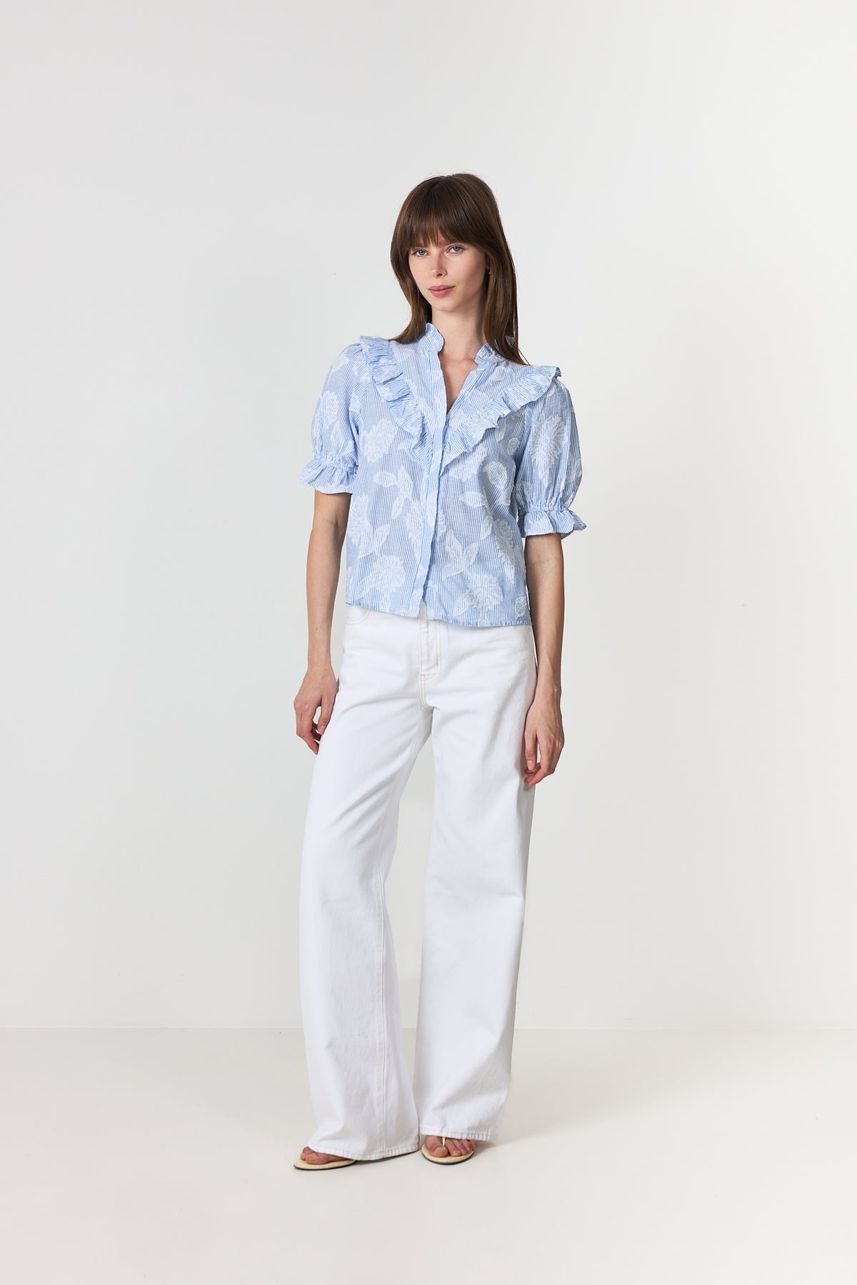 Manet Jacquard Blouse - Light Blue