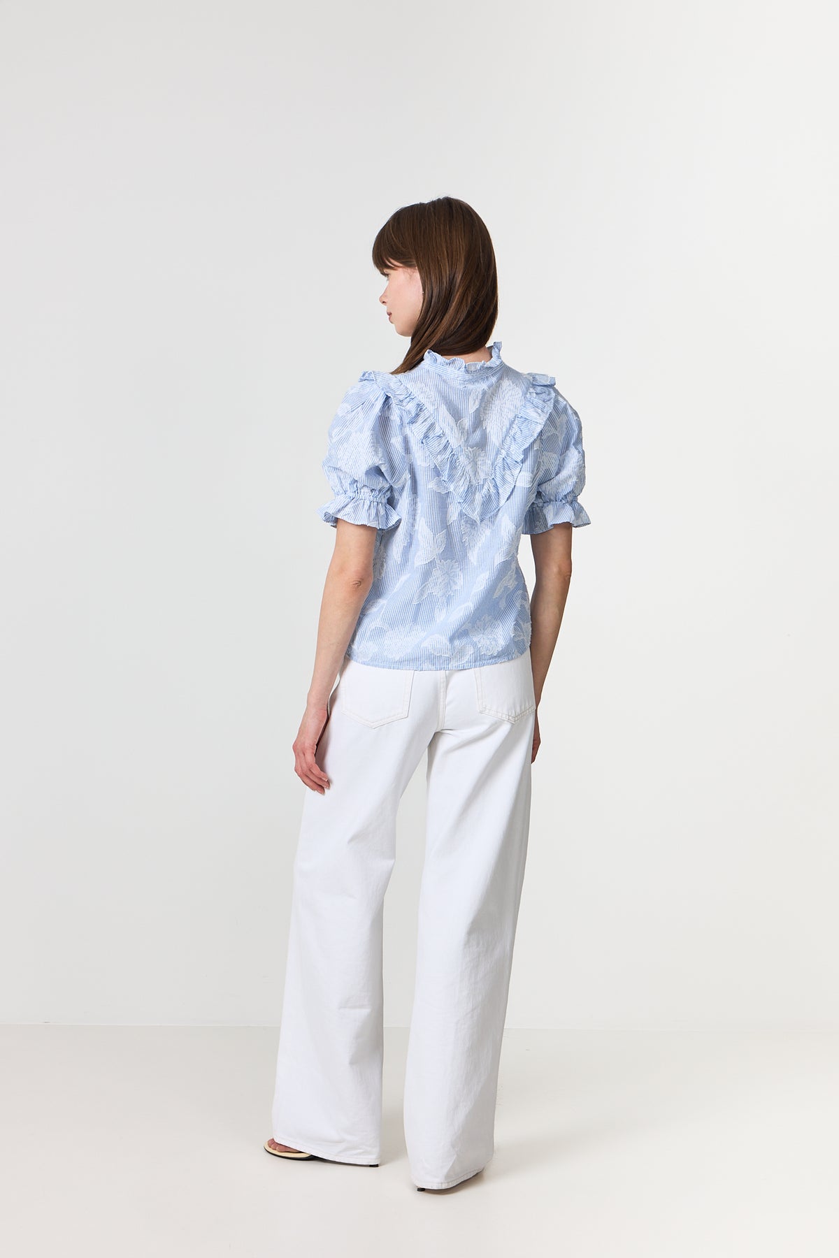 Manet Jacquard Blouse - Light Blue