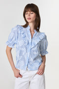 Manet Jacquard Blouse - Light Blue