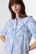 Manet Jacquard Blouse - Light Blue