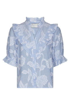 Manet Jacquard Blouse - Light Blue