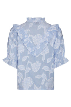 Manet Jacquard Blouse - Light Blue