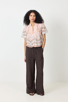 Heifa Linen Pants - Dark Brown