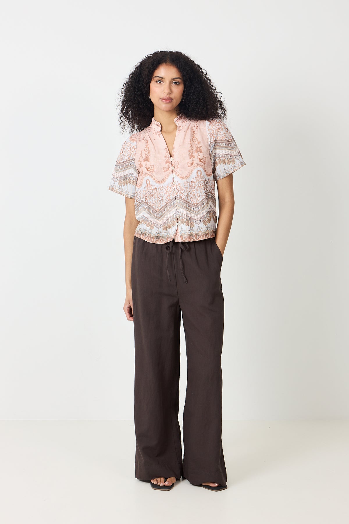 Heifa Linen Pants - Dark Brown