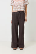 Heifa Linen Pants - Dark Brown